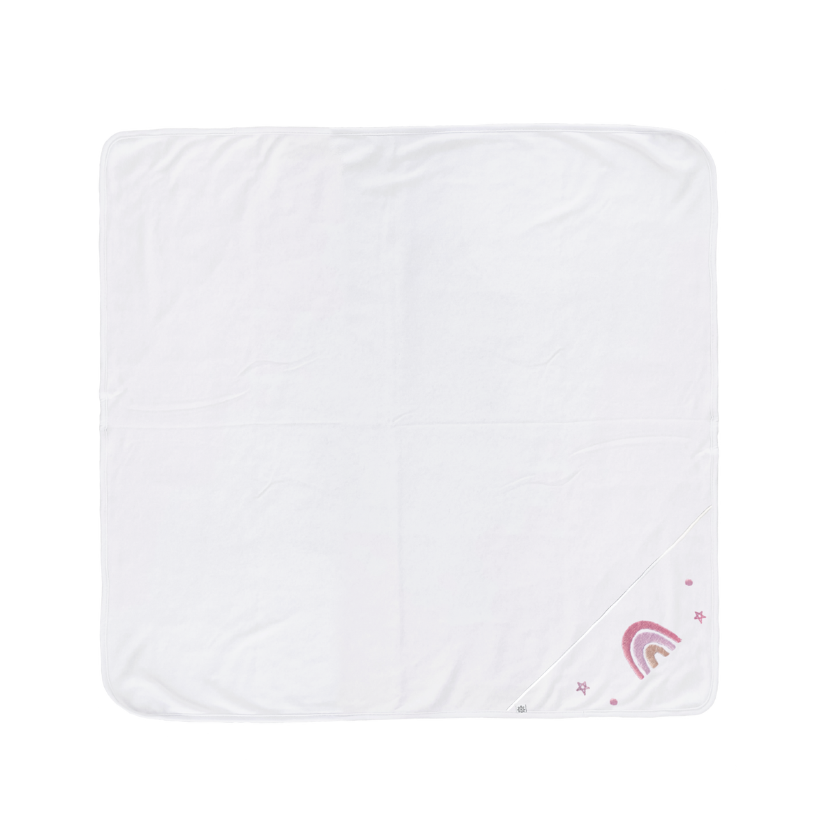 Manta Dupla Cueiro com bordado Arco Íris Rosa - Divino Bebê
