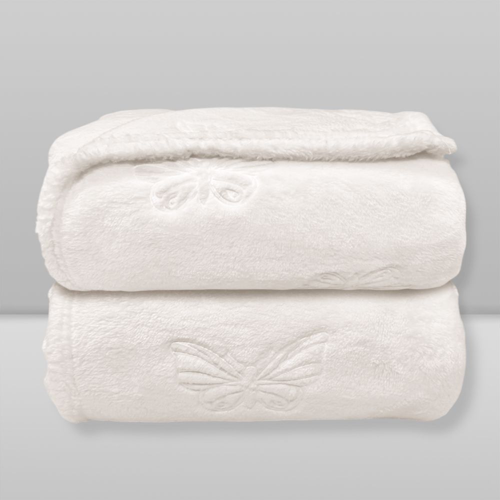 Manta Carved — Butterfly Branco