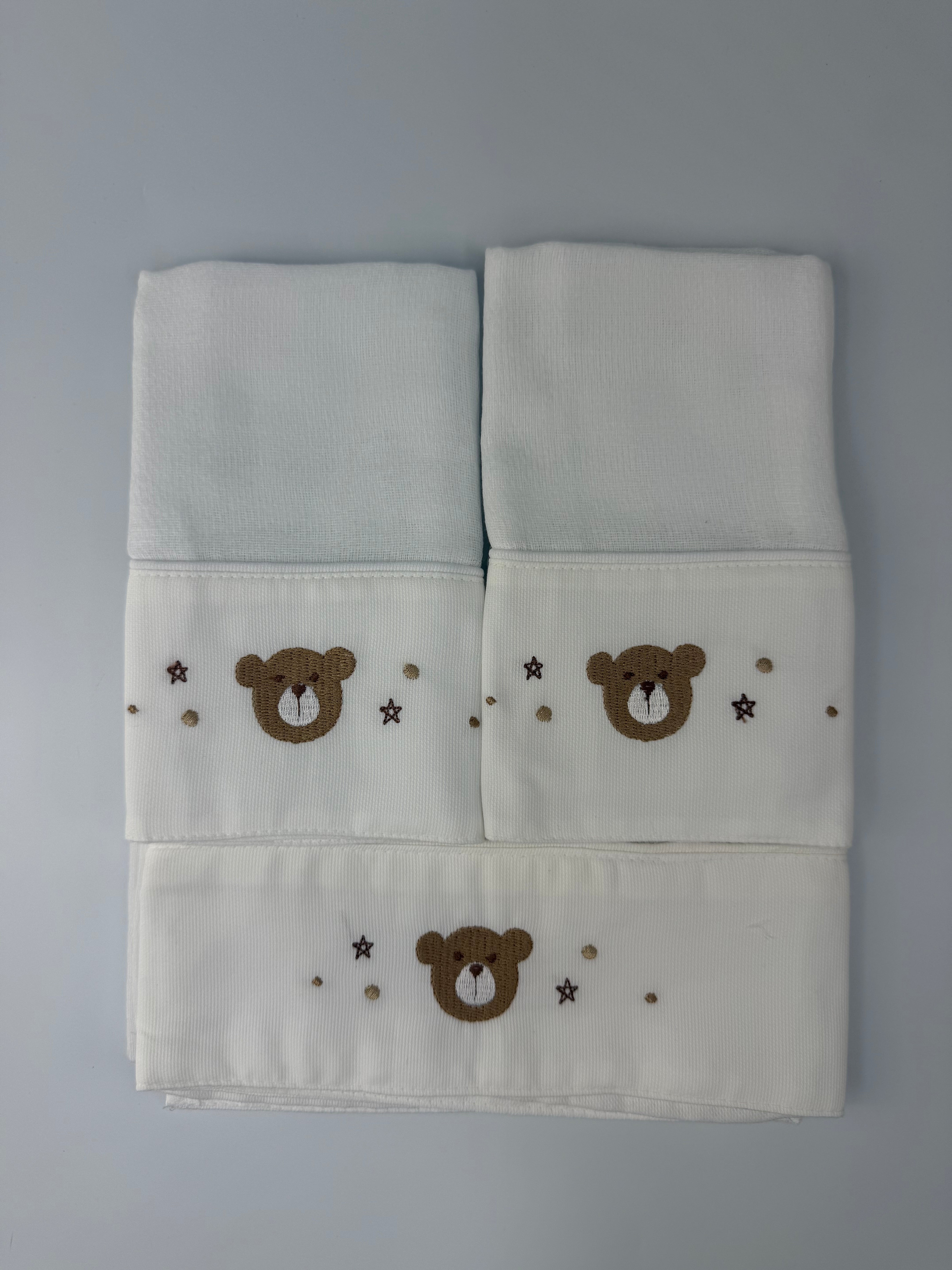 Kit Fralda Boca+Ombro - Urso Marrom