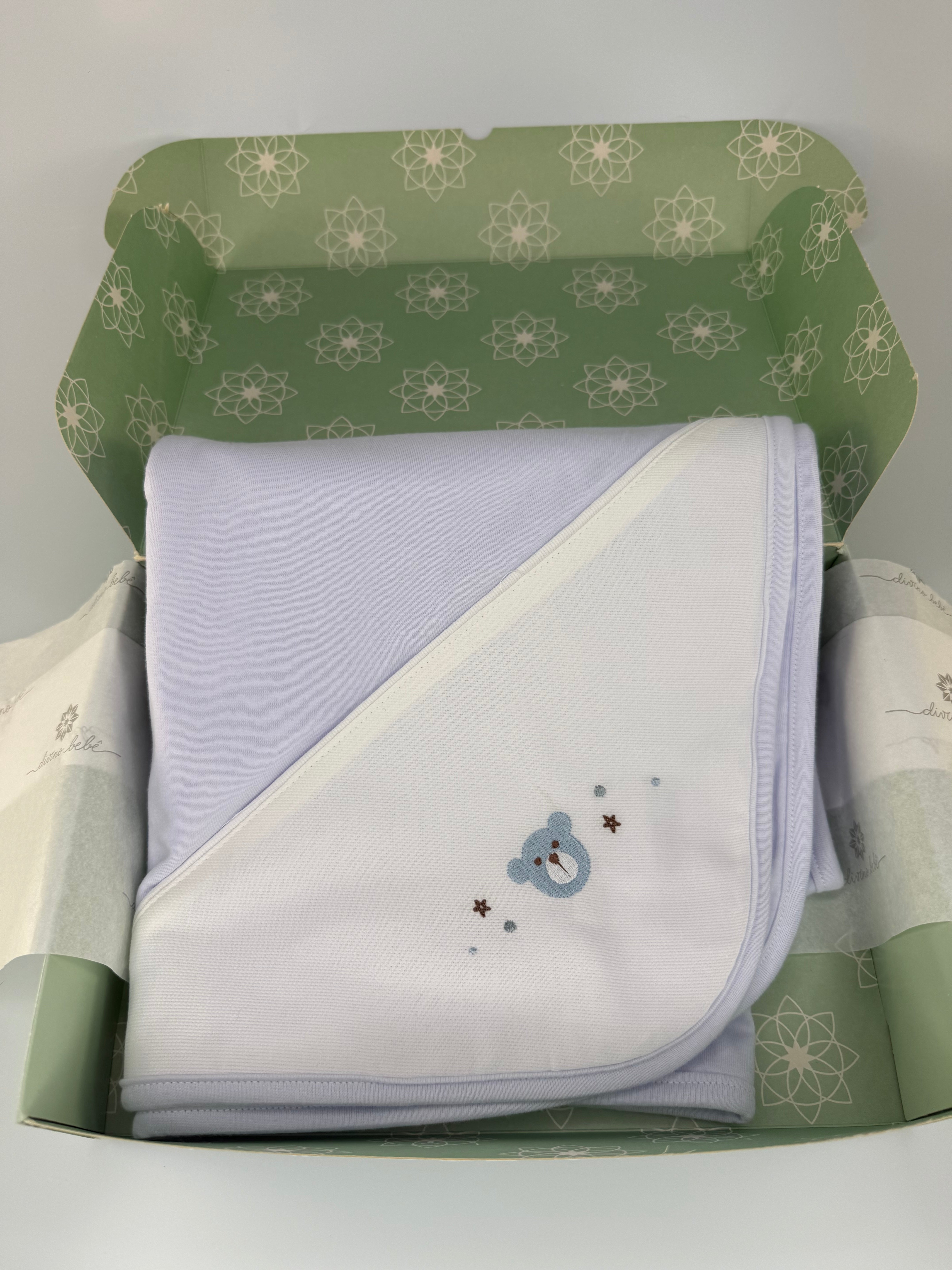 Manta Dupla Cueiro - Urso Azul