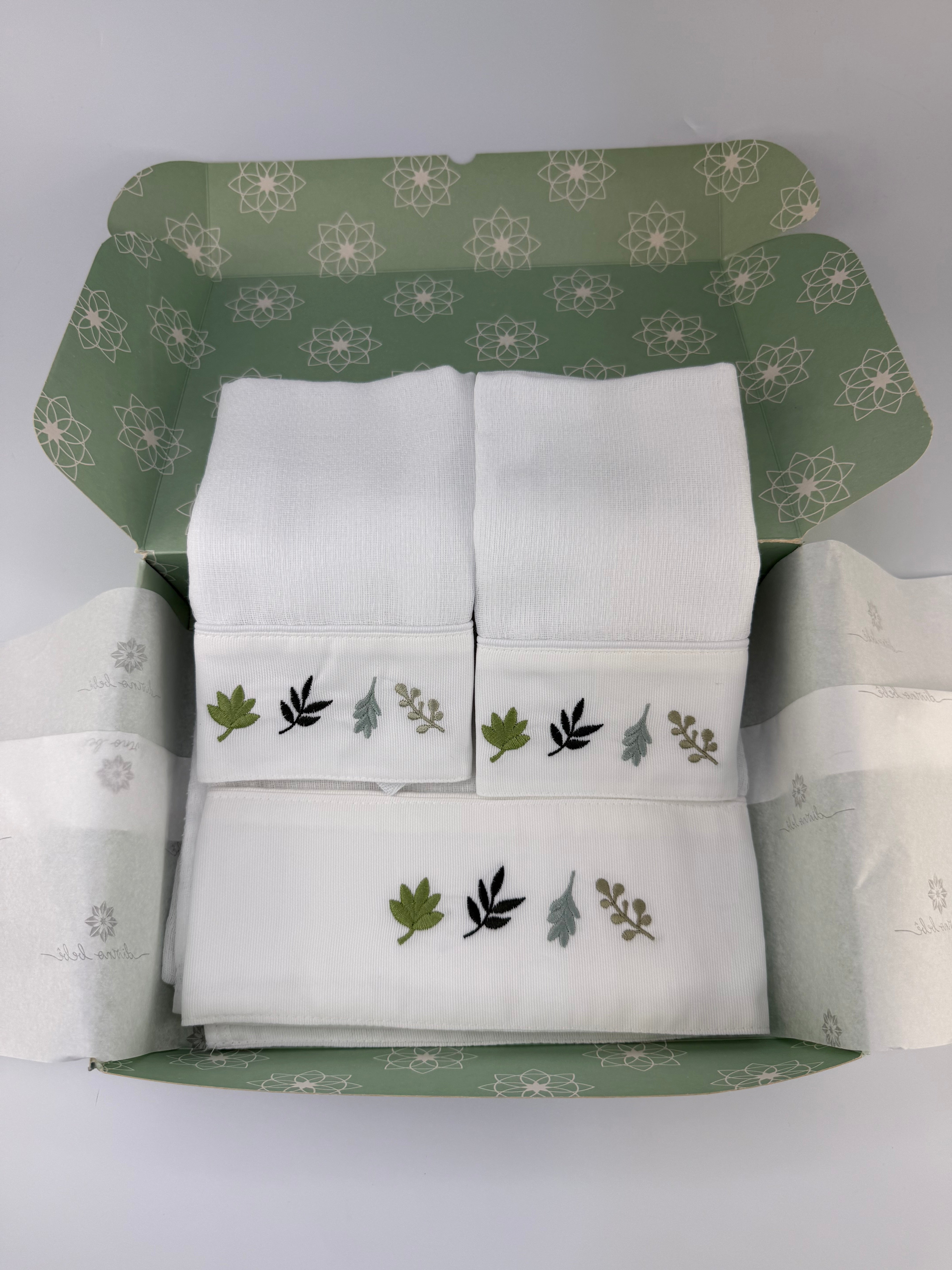Kit Fralda Boca+Ombro - Folhas