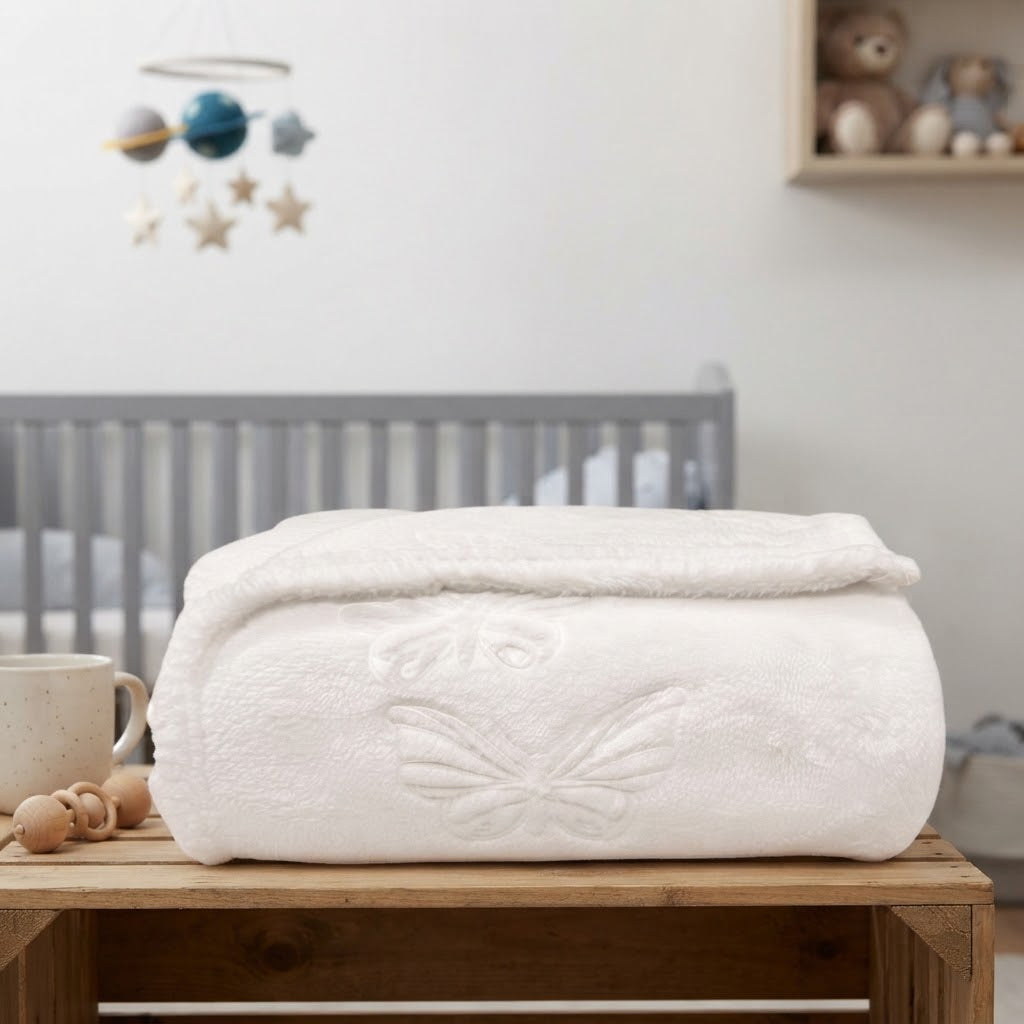 Manta Carved — Butterfly Branco