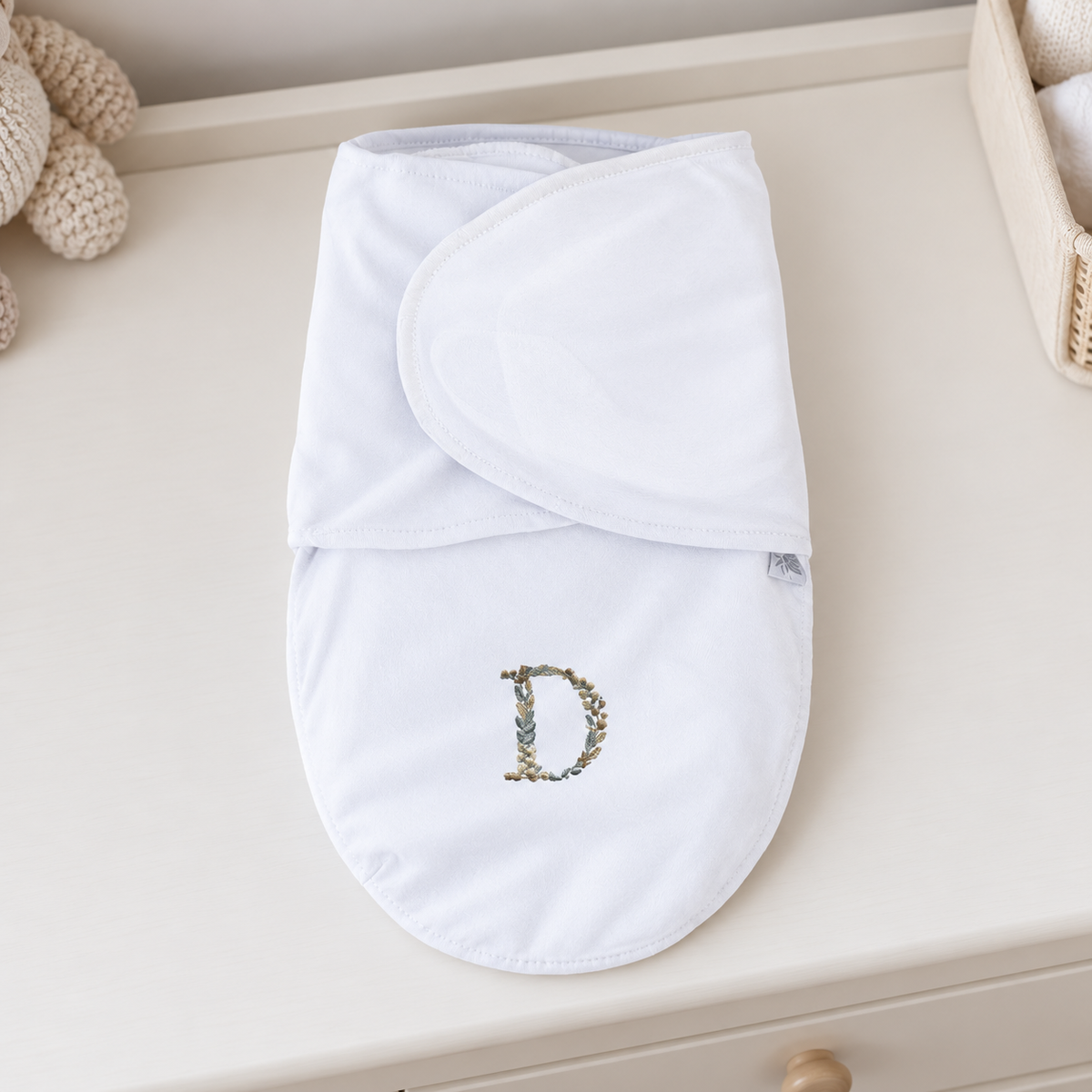 Swaddle Soft Personalizado — Folhas Verde e Dourado
