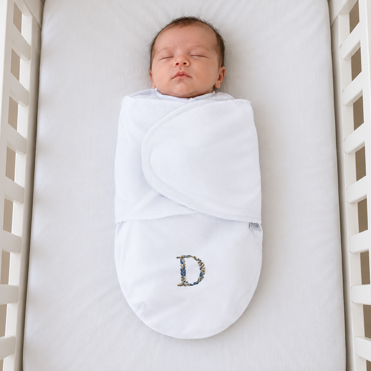 Swaddle Soft Personalizado — Folhas Azul e Dourado