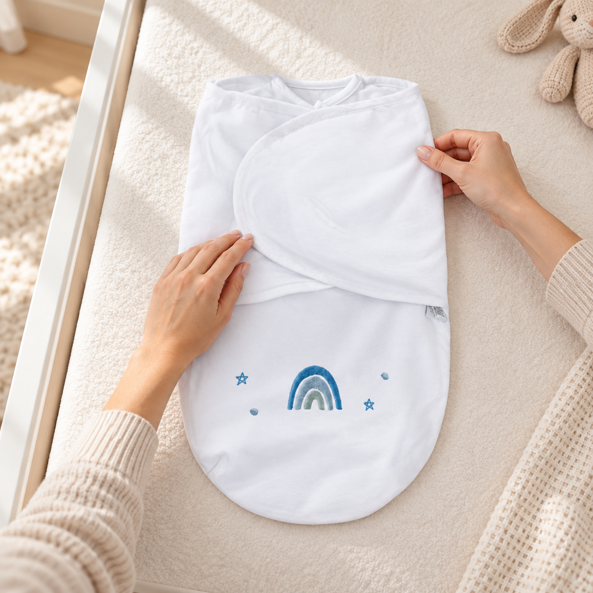 Swaddle Soft — Arco-Íris Azul