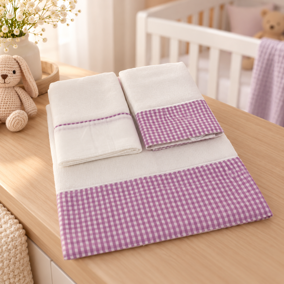 Kit Ombro + Boca - Roxo · Ombro Xadrez, Bocas Lisa e Xadrez