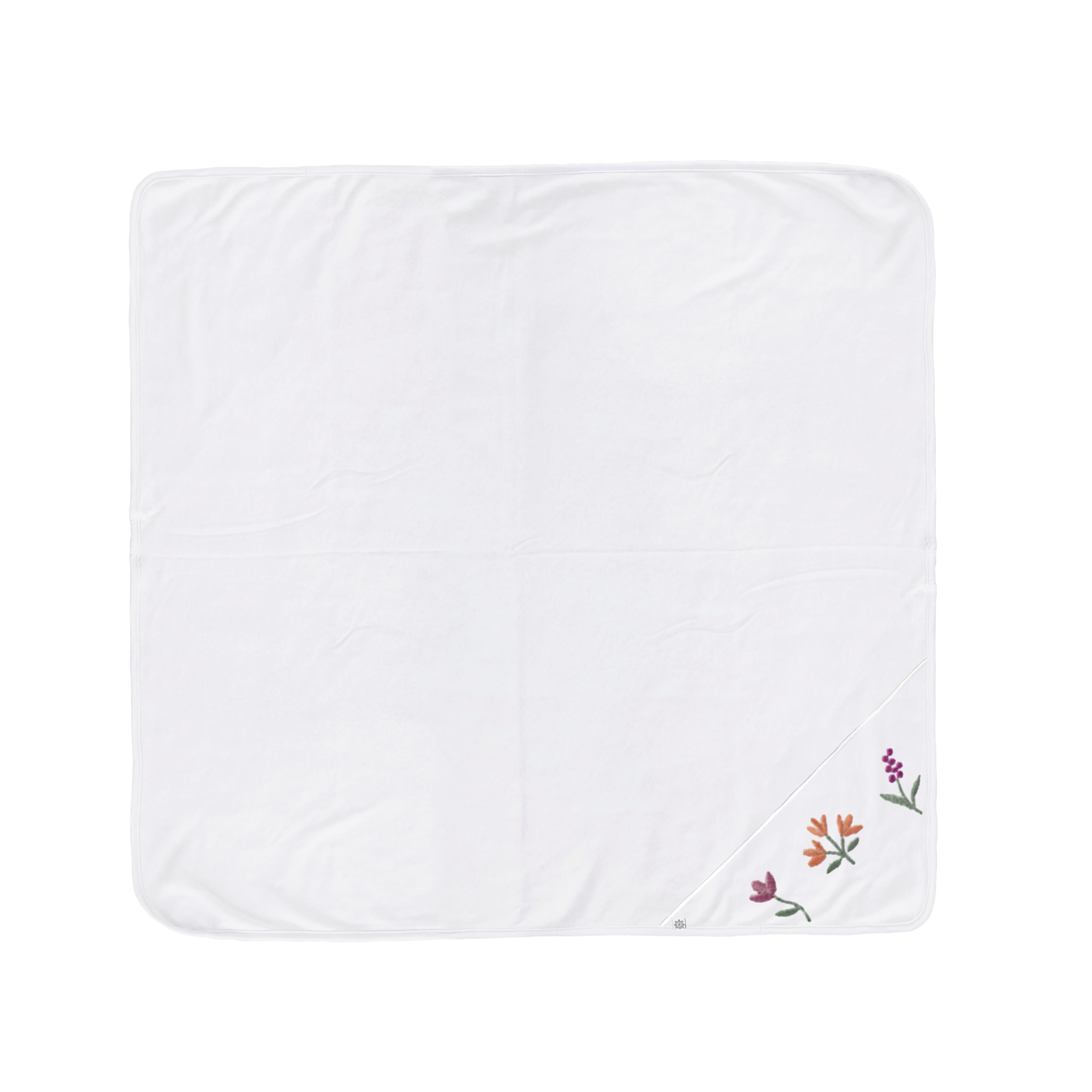 Manta Dupla Cueiro com bordado Flor - Divino Bebê
