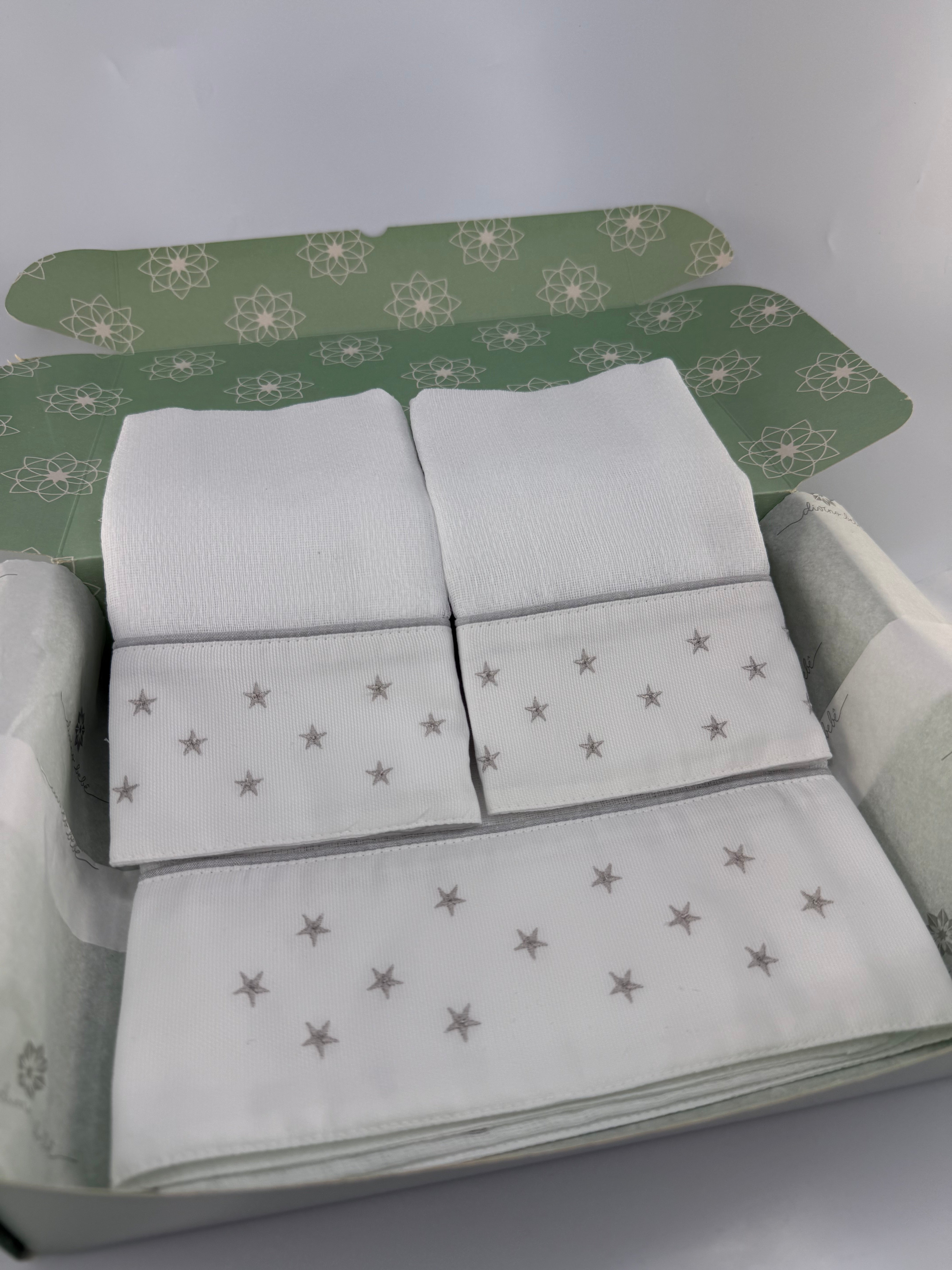 Kit Fralda Boca+Ombro - Poá Estrela Cinza