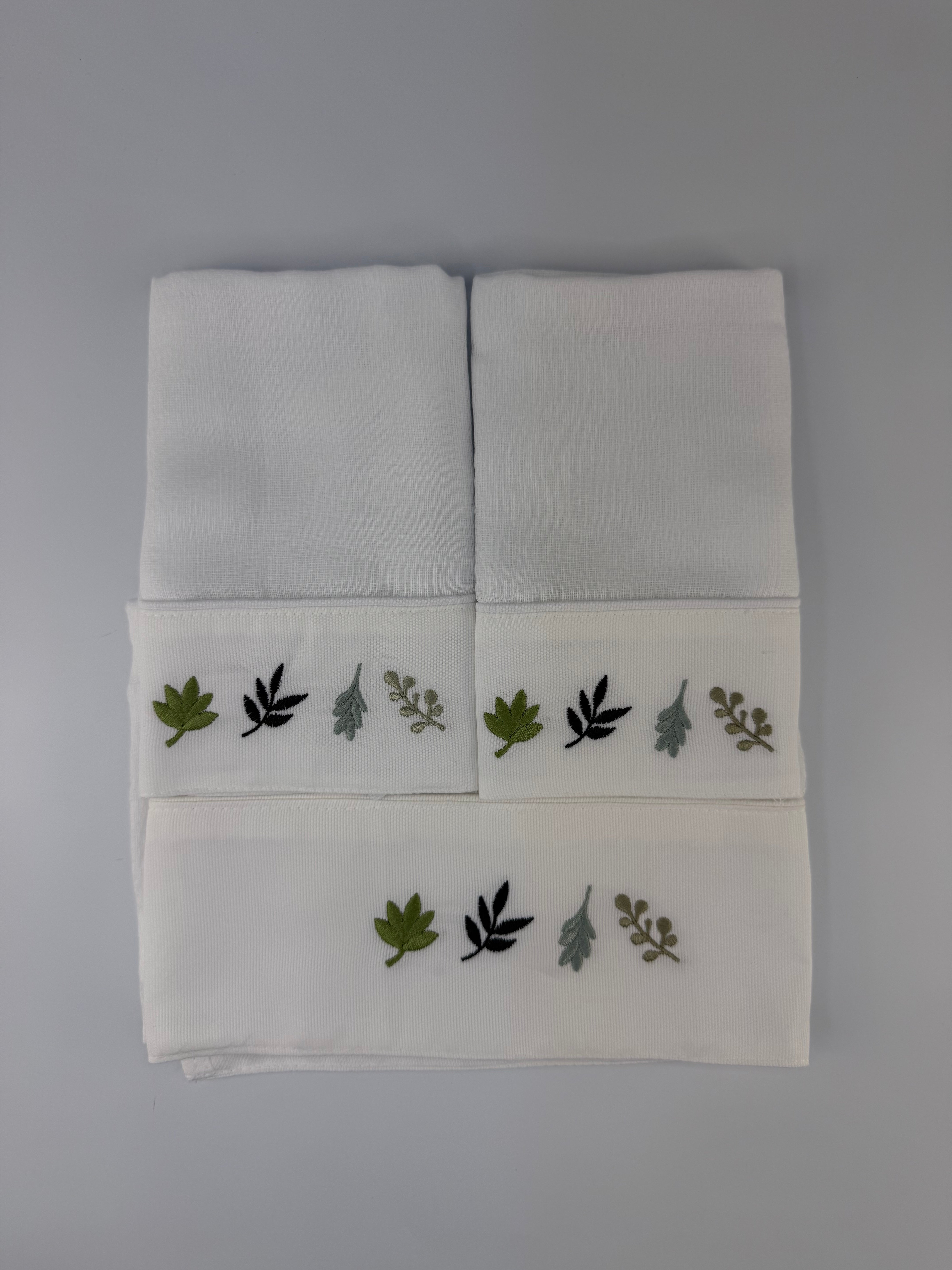Kit Fralda Boca+Ombro - Folhas