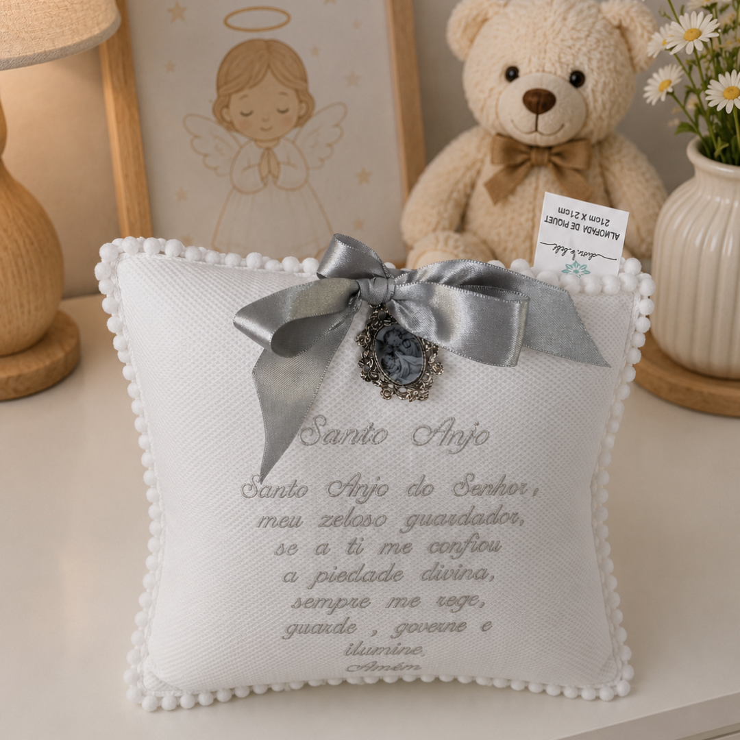 Almofada Santo Anjo - Cinza