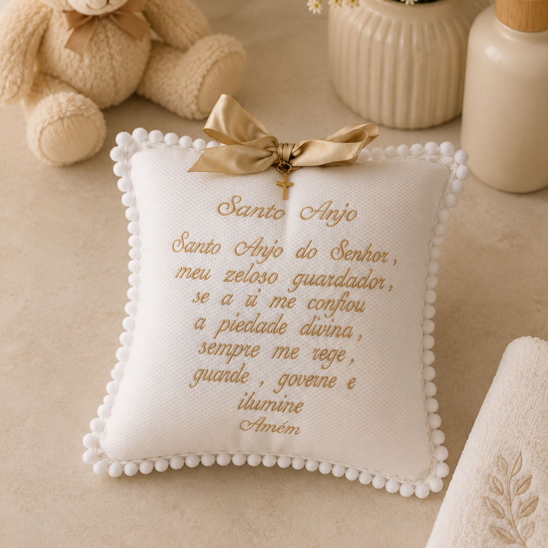Almofada Santo Anjo - Dourada