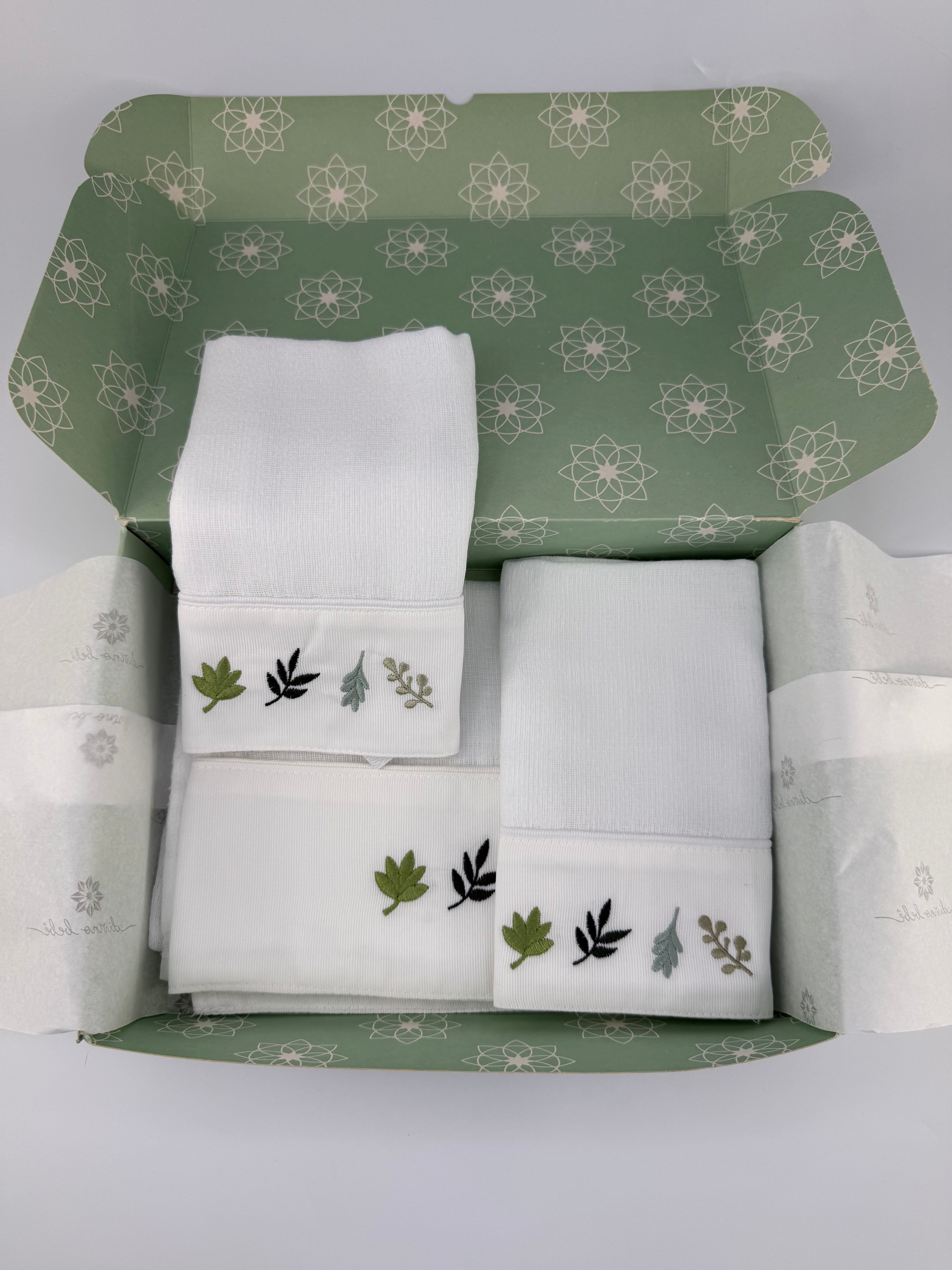 Kit Fralda Boca+Ombro - Folhas