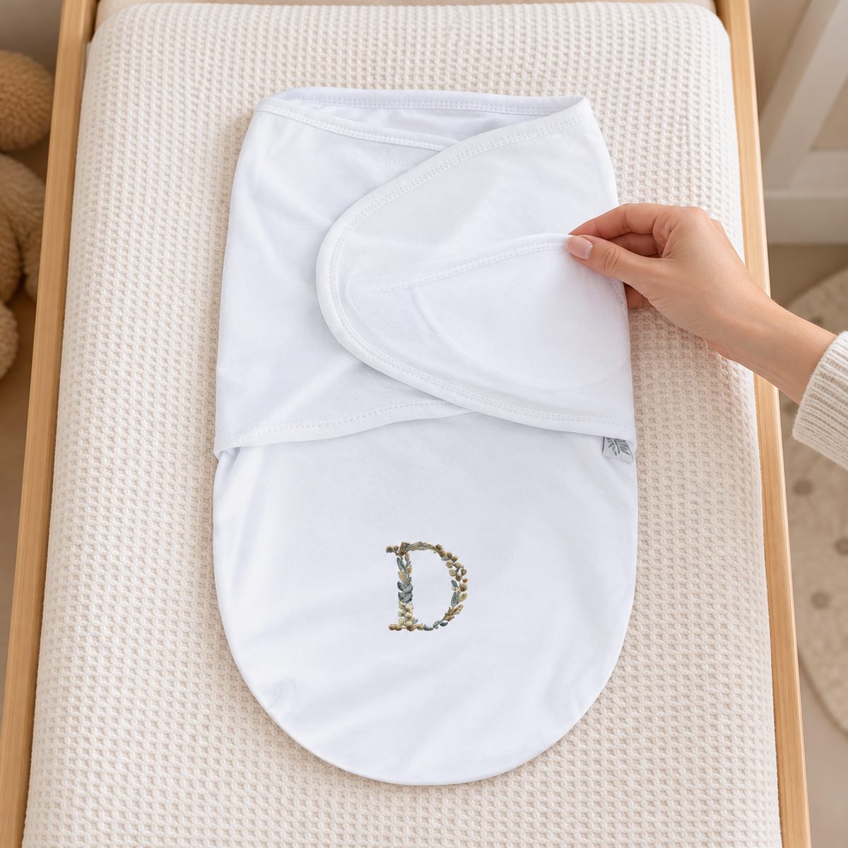 Swaddle Soft Personalizado — Folhas Verde e Dourado