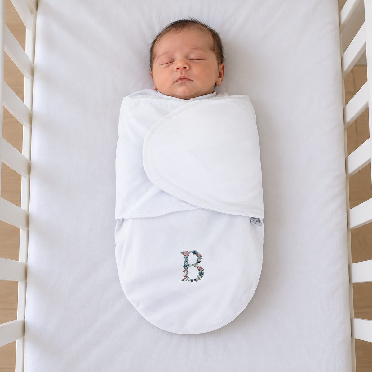 Swaddle Soft Personalizado — Floral Azul e Rosa Bebê