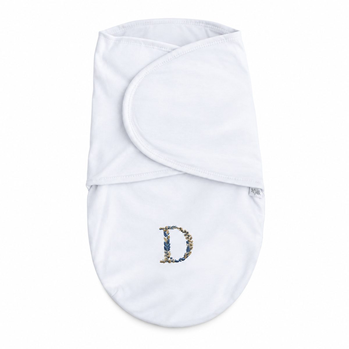 Swaddle Soft Personalizado — Folhas Azul e Dourado
