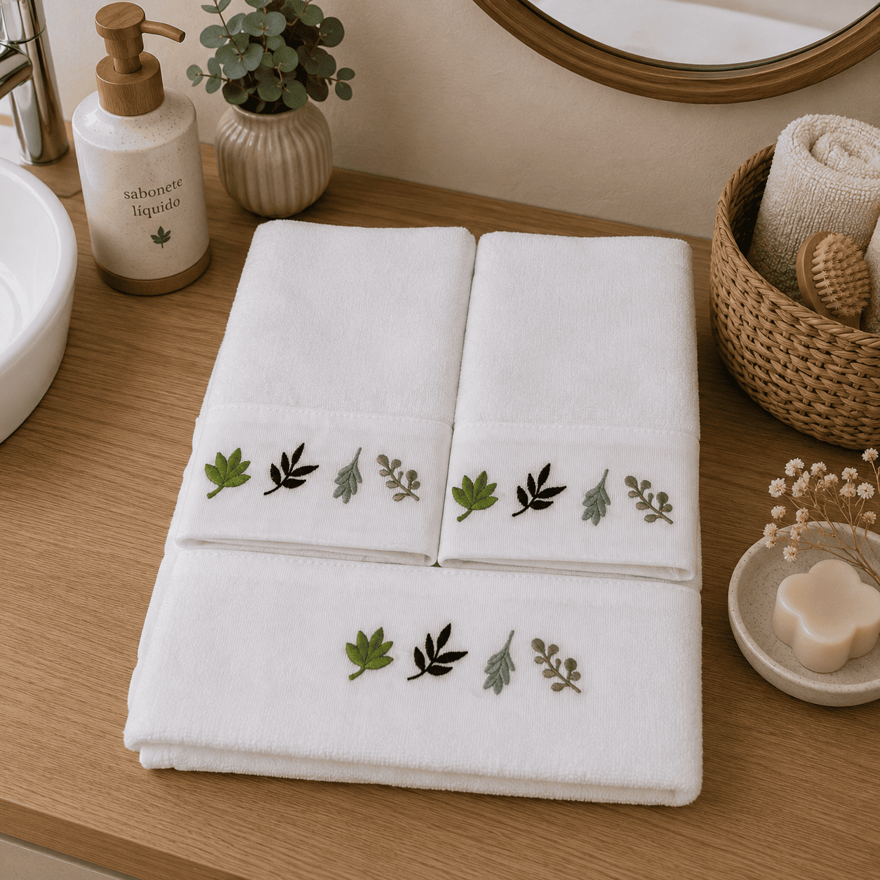 Kit Fralda Boca + Ombro - Folhas