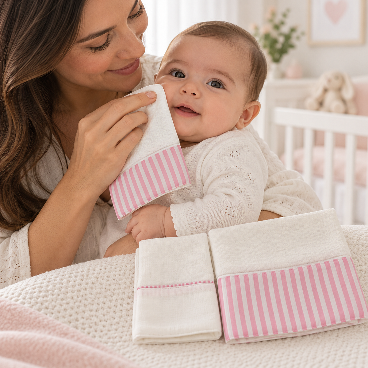 Kit Ombro + Boca - Rosa · Ombro Listrada, Bocas Lisa e Listrada