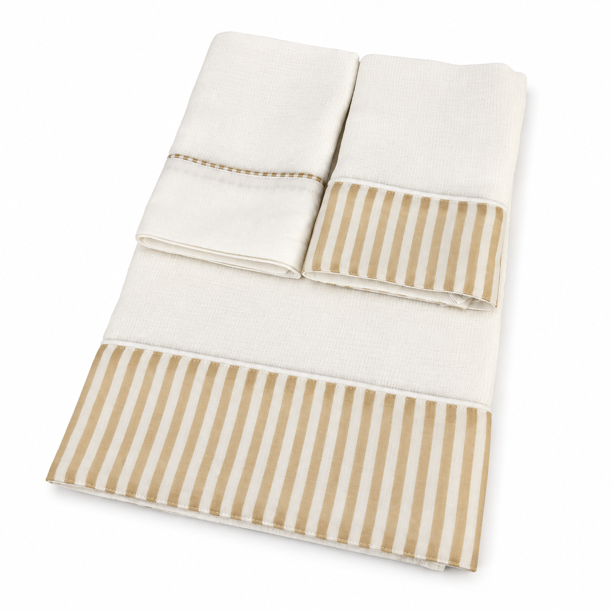Kit Ombro + Boca - Bege · Ombro Listrada, Bocas Lisa e Listrada