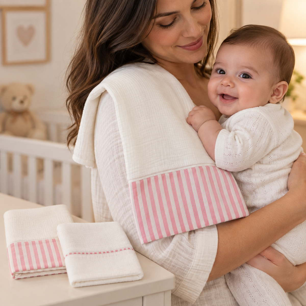 Kit Ombro + Boca - Rosa · Ombro Listrada, Bocas Lisa e Listrada