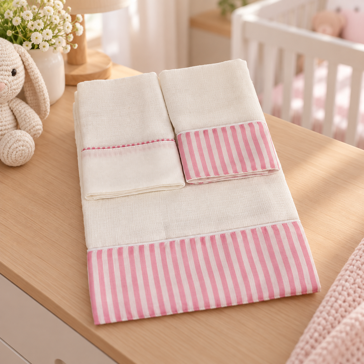 Kit Ombro + Boca - Rosa · Ombro Listrada, Bocas Lisa e Listrada