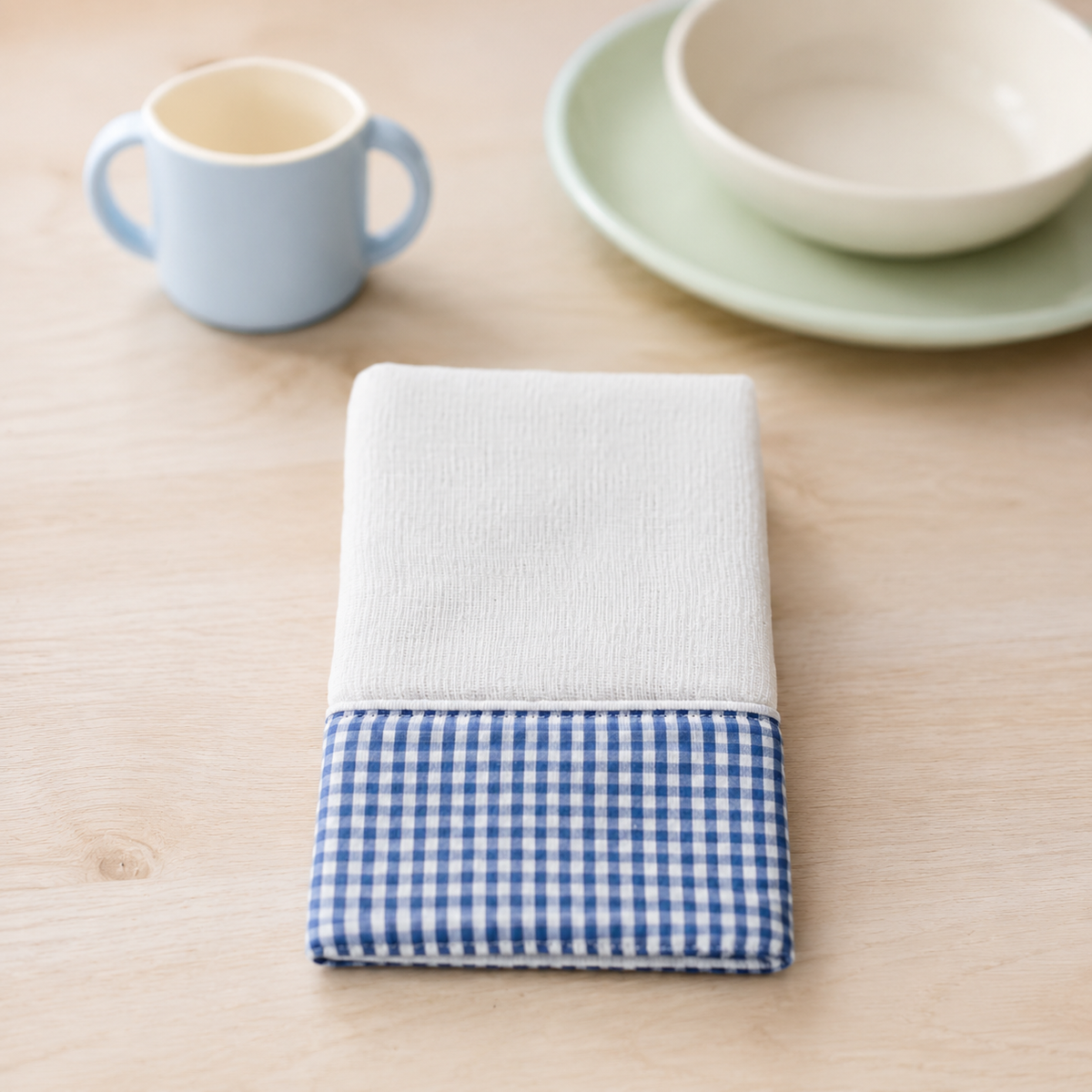 Fralda de Boca 1 un - Xadrez Azul