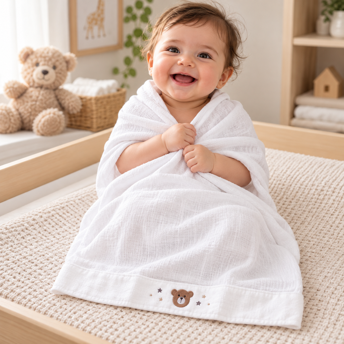 Toalha Fralda — Urso Marrom
